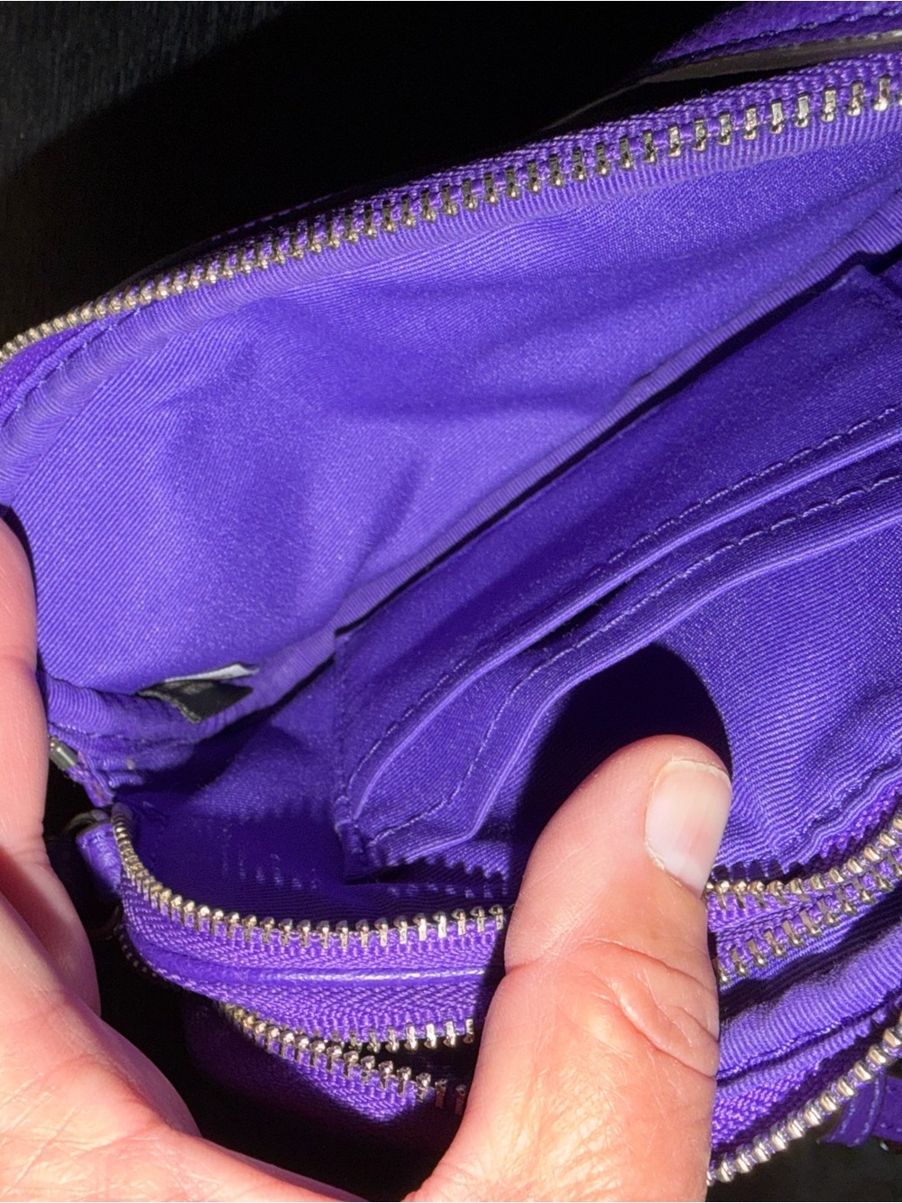 Like new Coach Pebbled Leather Purple Crossbody Bag with Logo Plaque - Picture 9 of 9
